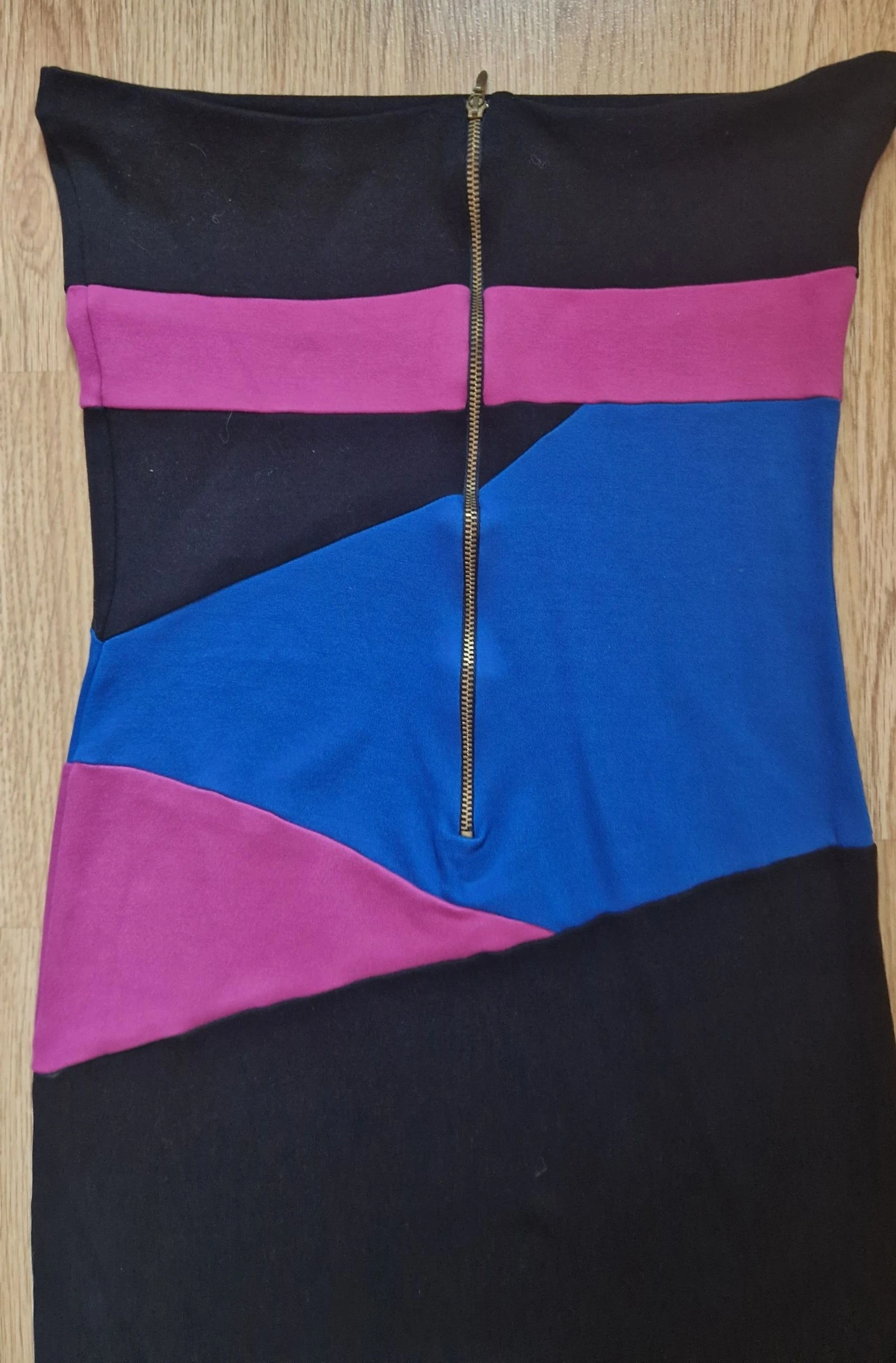 Vestido palabra de honor tricolor Blanco talla L – photo 10